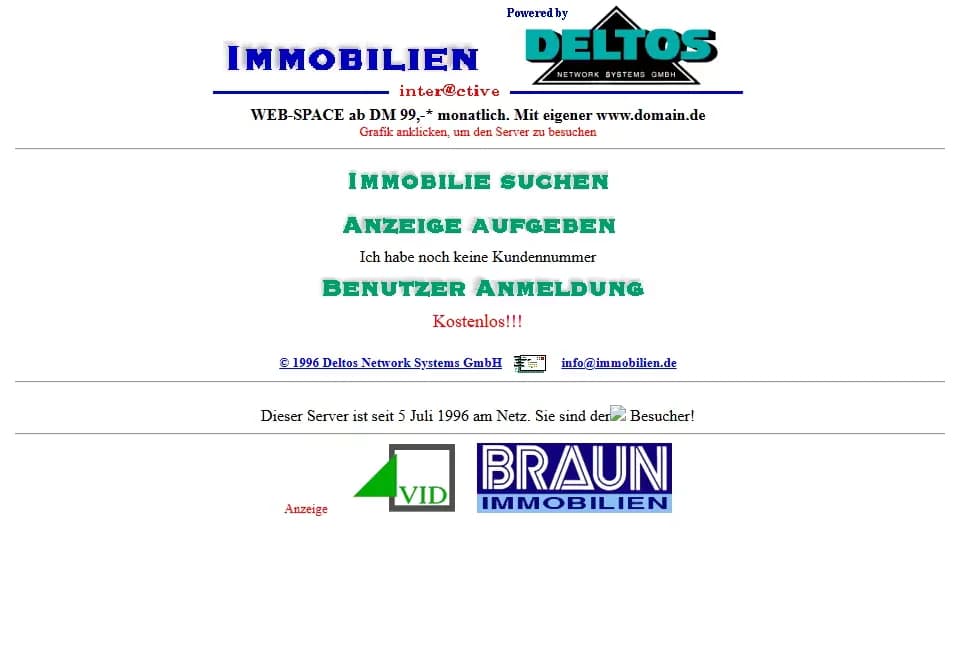immobilien.de im Jahr 1996