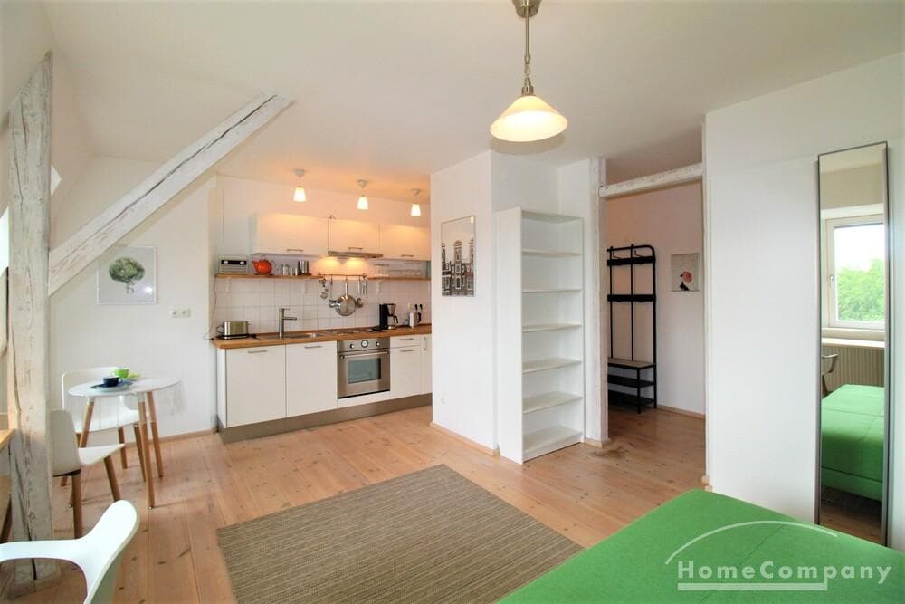 14180 HomeCompany Dresden Möbliert/Furnished Studio Apartment im Dachgeschoß in Dresden-Neustadt max. 1 Person