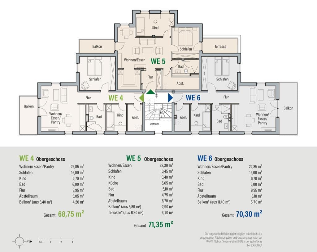 koeppernitz15: 3-Zimmer Wohnung mit S/W-Balkon und Terrasse 