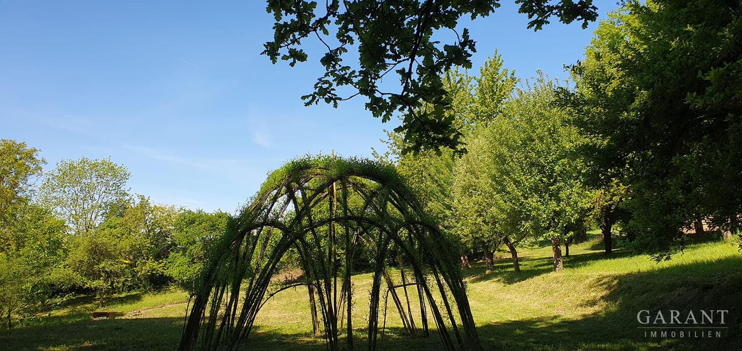 Freizeitgrundstück mit Holzhütte, Obstbäumen & idyllischem Waldanteil