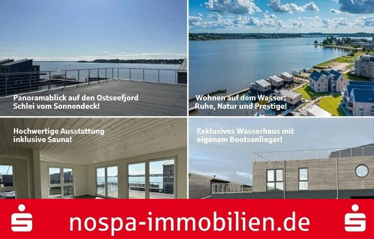 Leben auf dem Wasser! Wasserhaus im Pionierhafen in Schleswig direkt auf der Schlei!