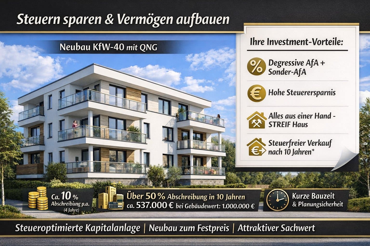 Steueroptimierte Neubau-Kapitalanlage - KfW-40 mit QNG | Festpreis | Alles aus einer Hand