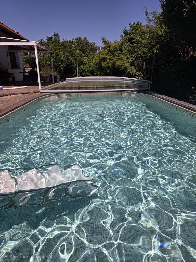 Modernisierte 5-Zimmer-EG-Whg mit grossen Garten,Pool und direktem Garagenzugang