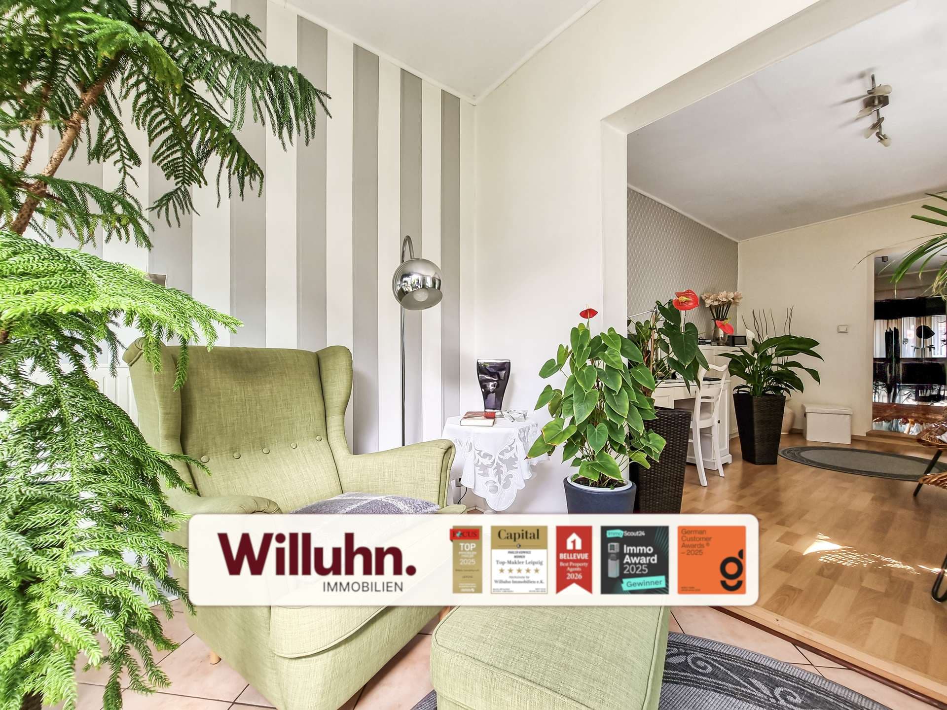 182 m² Wohnfläche + 74 m² Gewerbefläche im Erdgeschoss I Einliegerwohnung-Wohnung im DG