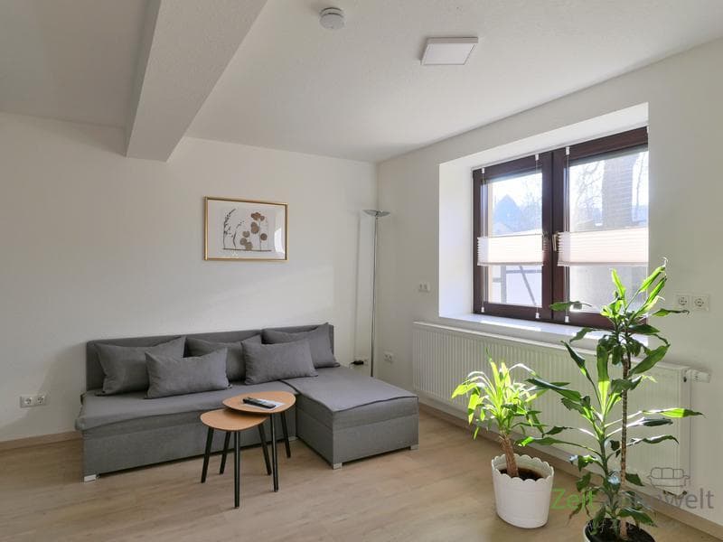 (EF1360_M) Arnstadt: Alkersleben, neu möblierte Wohnung mit eigenem Hauseingang, großer Außenbereich mit Terrasse