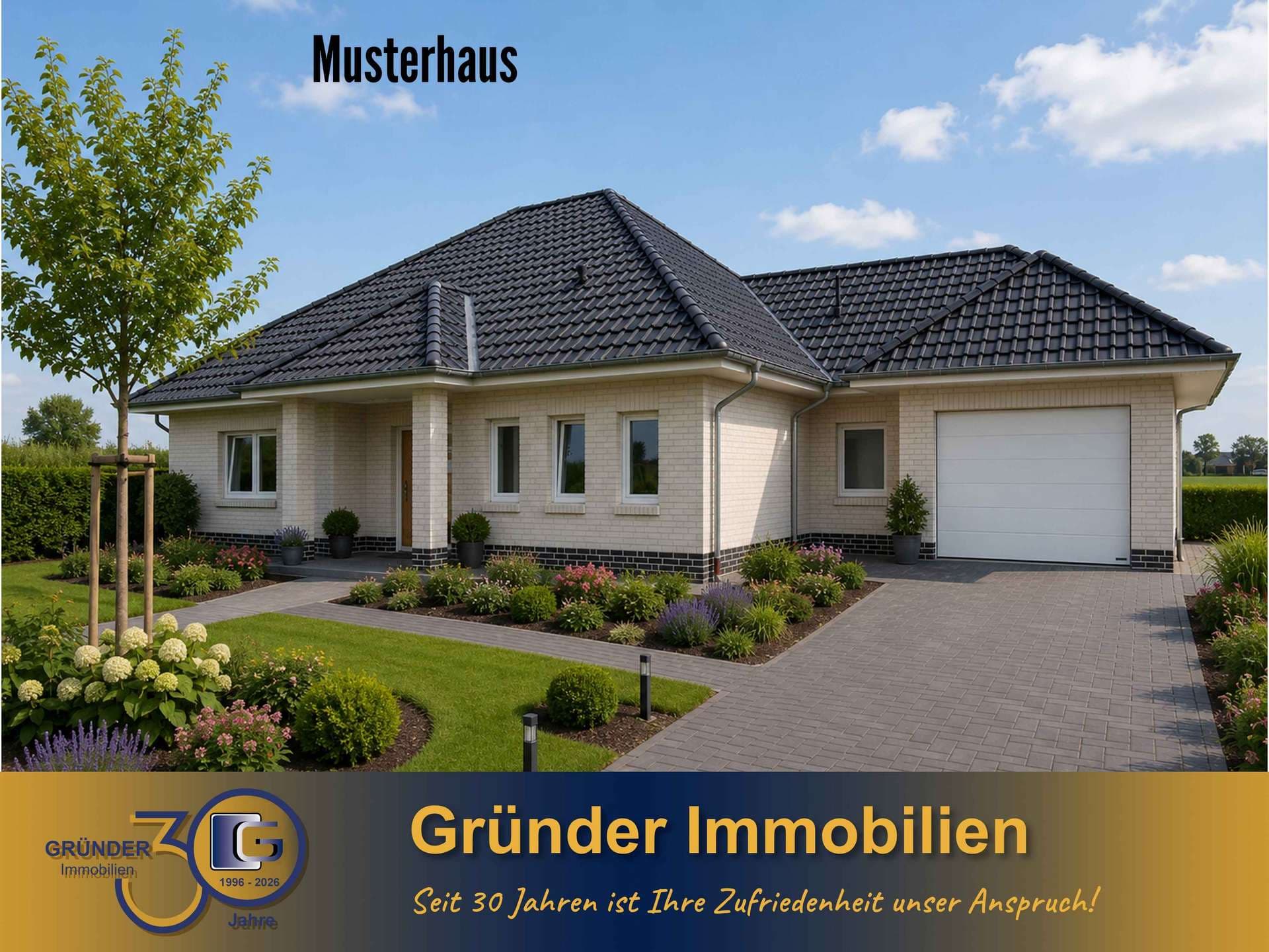 Großzügiger & moderner Neubau-Winkelwalmdachbungalow EH55!