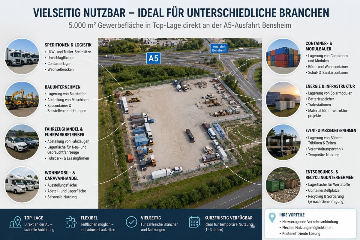 Logistik- und Lagerfläche direkt an der A5 in Bensheim – bis 5.000 m², teilbar
