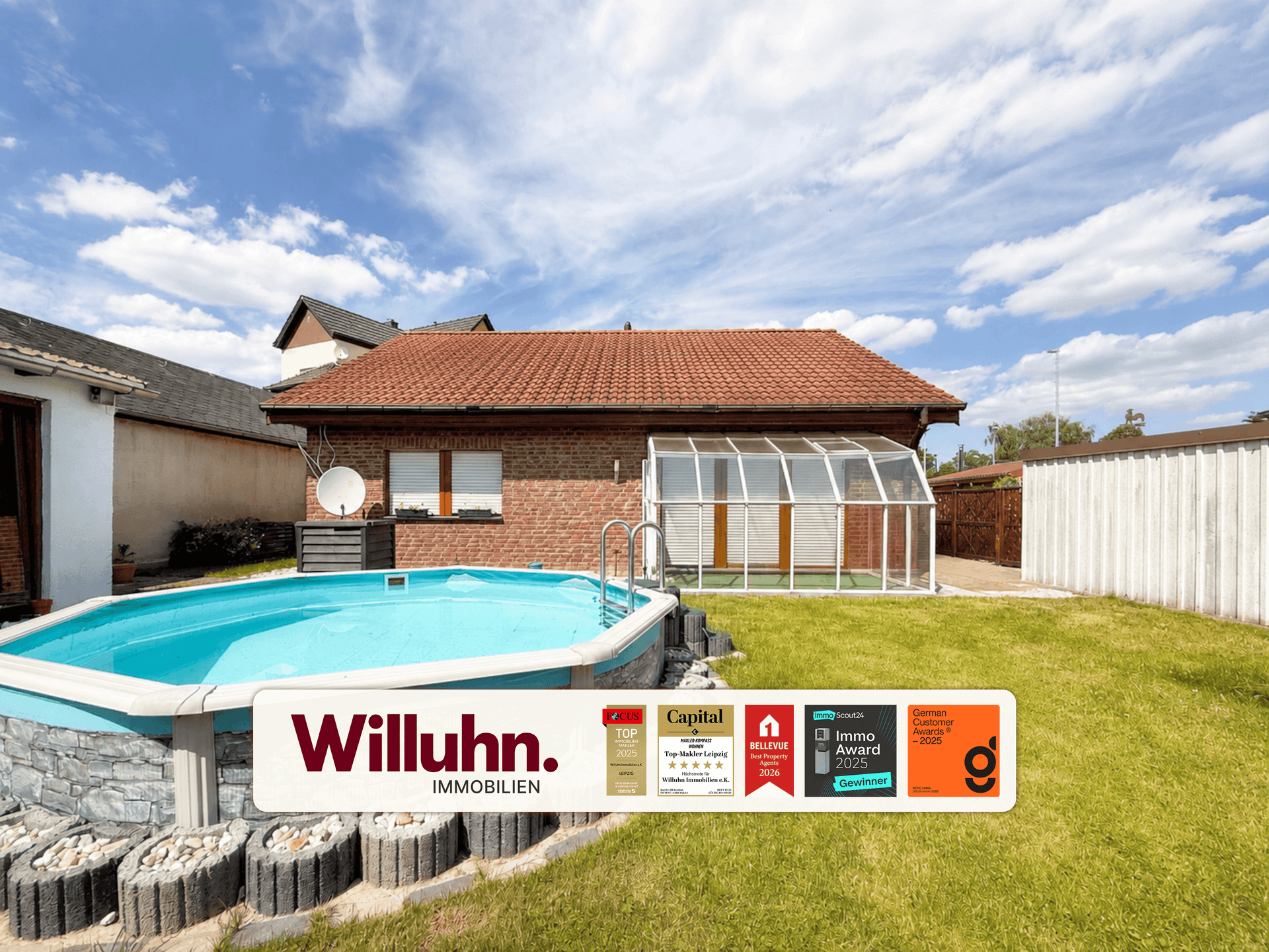 Bungalow mit Pool | Garage | Heizung aus 2021 | Wintergarten | Carport