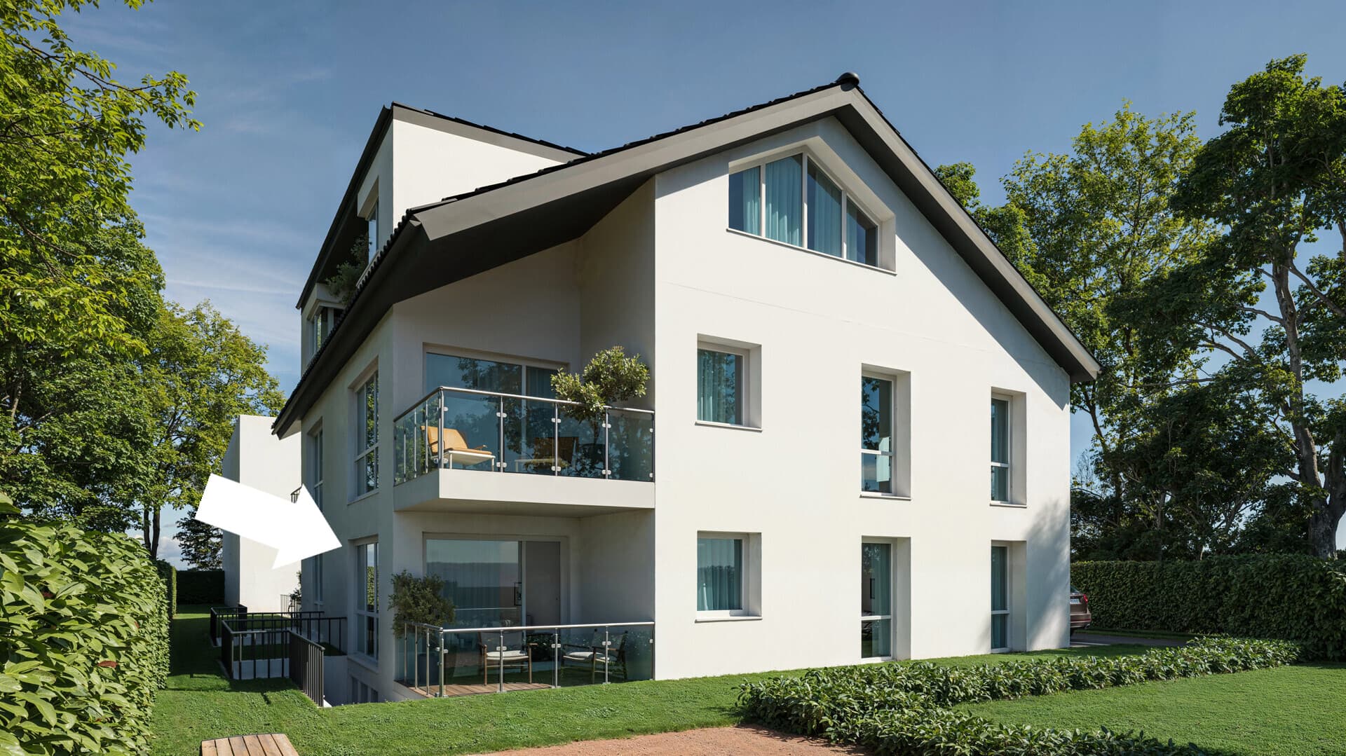 seitliche Hausansicht
