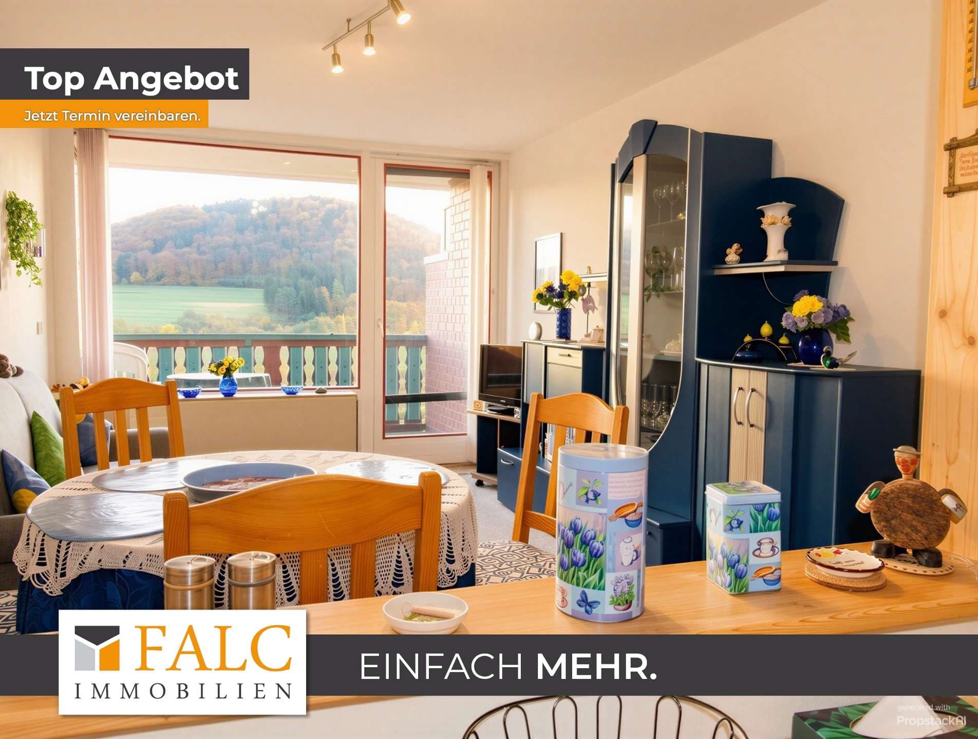 Einfach Mehr: Barrierefreie gepflegte 2-Zimmer-Wohnung, Aufzug, Süd-Loggia-Balkon, TG-Stellplatz.