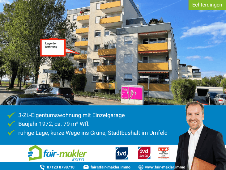 FAIR-MAKLER: Ihr Start ins Immobilienglück -- praktische Stadtwohnung am Stadtrand