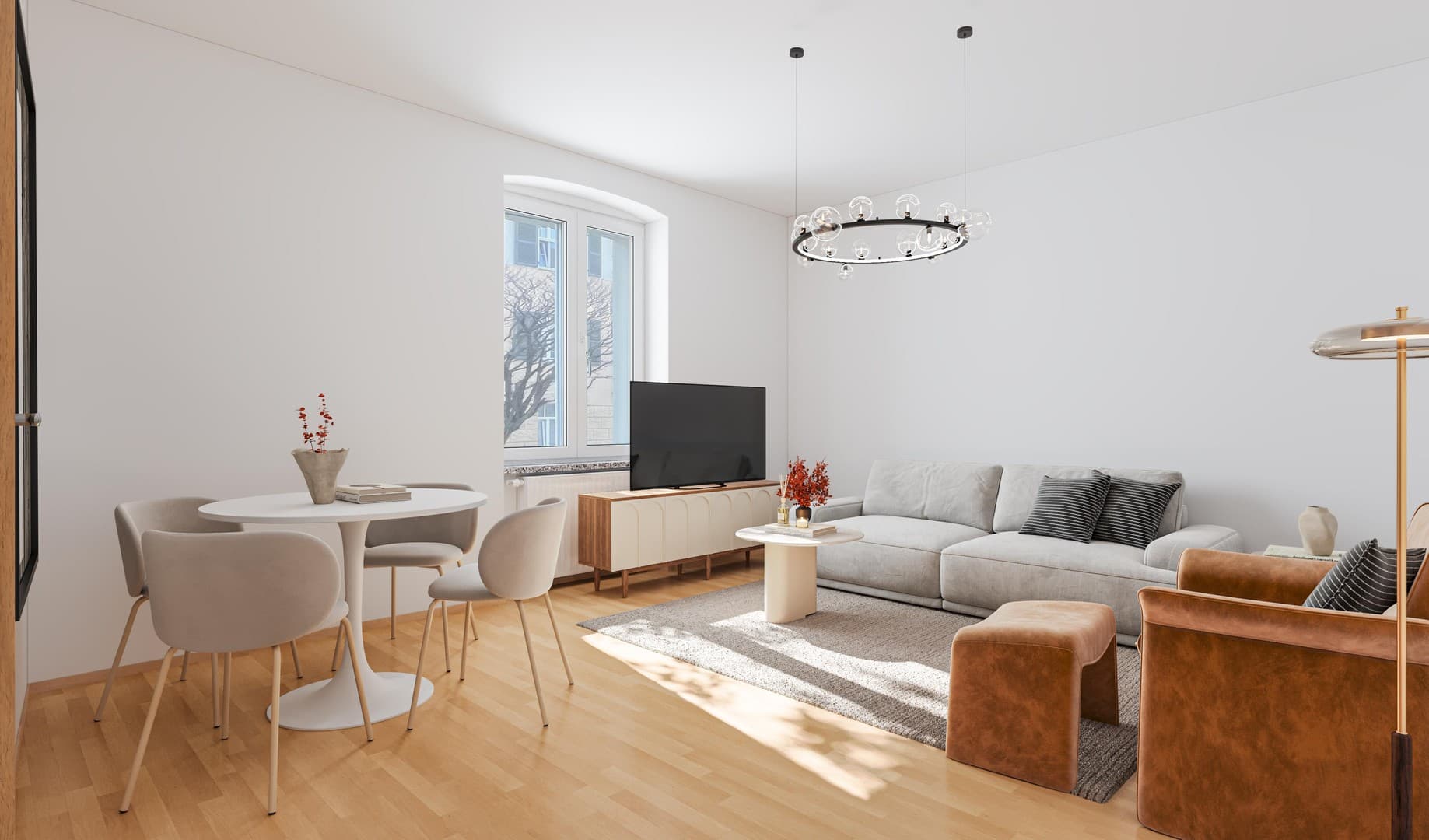 Provisionsfrei: 3-Zimmer-Balkonwohnung im Hochparterre eines kernsanierten 4-FH, Weimar Nordvorstadt