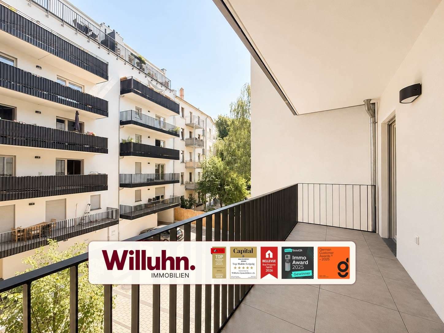 Helle 2-Raum-Wohnung | Balkon | Einbauküche | Aufzug | Energieeffizienzklasse A+ | Fahrradkeller