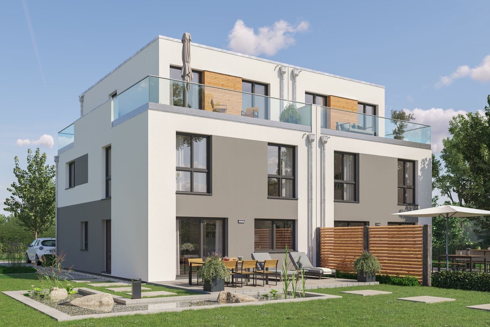 Modernes Doppelhaus in Vaterstetten nach individuellen Kundenwünschen