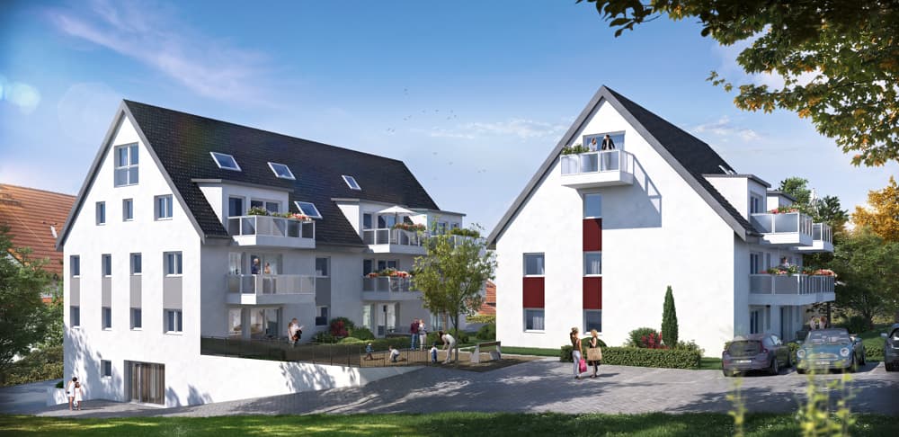 Neubauprojekt in Hochdorf, 4- Zi.-Maisonette-Whg., 1.+2.DG, Balkon, KfW55, Aufzug, Tiefgarage!