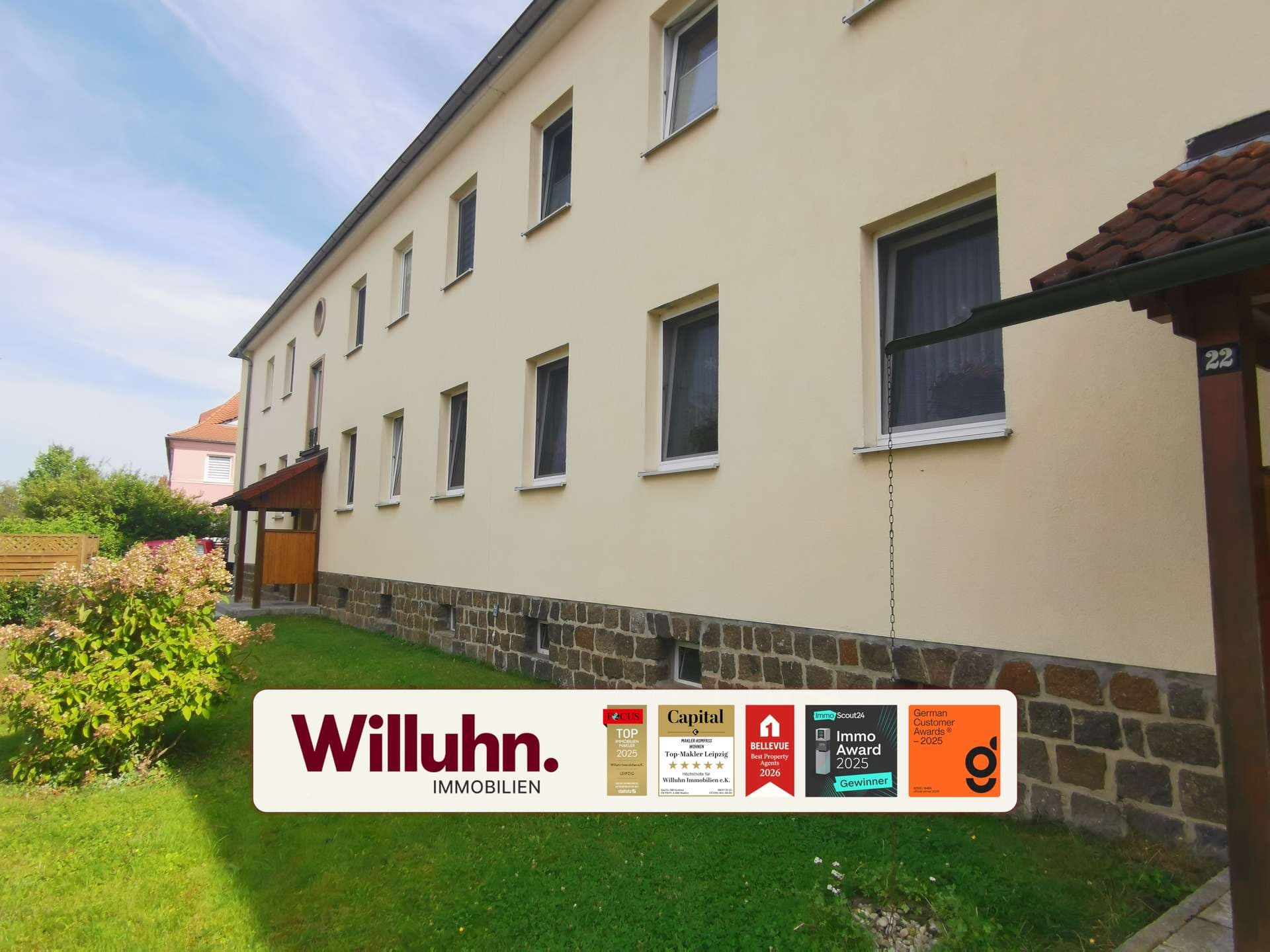 Schicke 3-Raum-Wohnung mit separater Küche und Tageslicht-Wannenbad in gepflegtem MFH