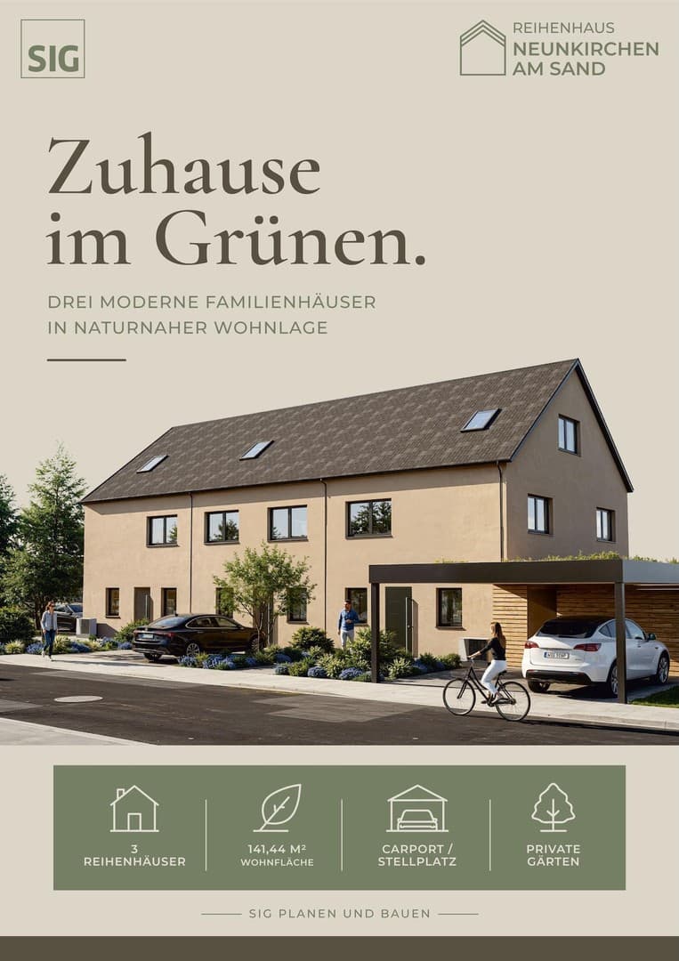 Neubau von 3 Reihenhäusern in Neunkirchen am Sand