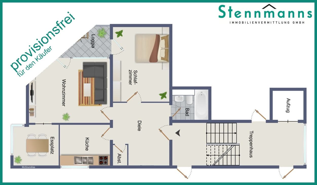 GUT GESCHNITTENE 2-ZIMMER-EIGENTUMSWOHNUNG MIT BALKON IN RADEVORMWALD, PROVISIONS- UND BEZUGSFREI