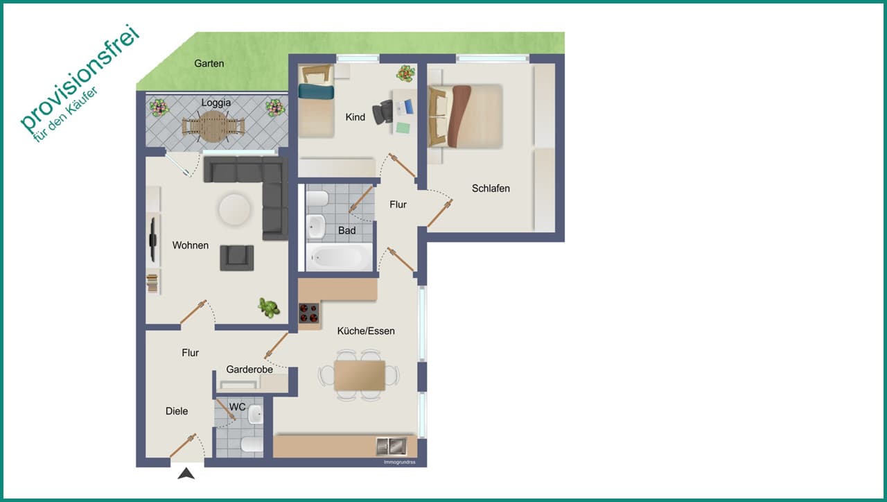 HÜBSCHE 3-ZIMMER-EIGENTUMSWOHNUNG - KURZFRISTIG BEZIEHBAR - MIT TOLLEM ZUSCHNITT UND BALKON IN RADEVORMWALD, PROVISIONSFREI!