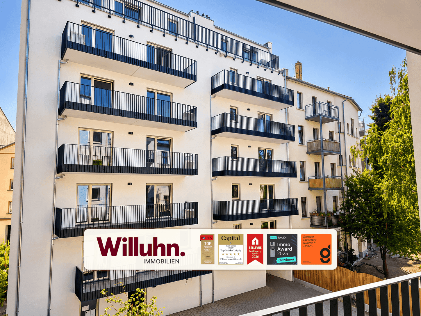 Zentrumsnahe 1-Raum-Wohnung | großer Balkon | Einbauküche | Fußbodenheizung