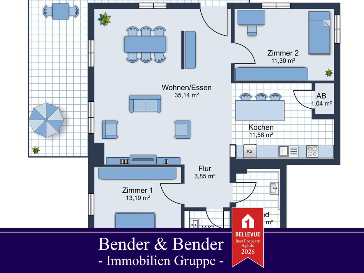 Hochwertige und stillvolle 3 Zimmer Terrassenwohnung im Kloster Marienborn - Eigener Eingangsbereich