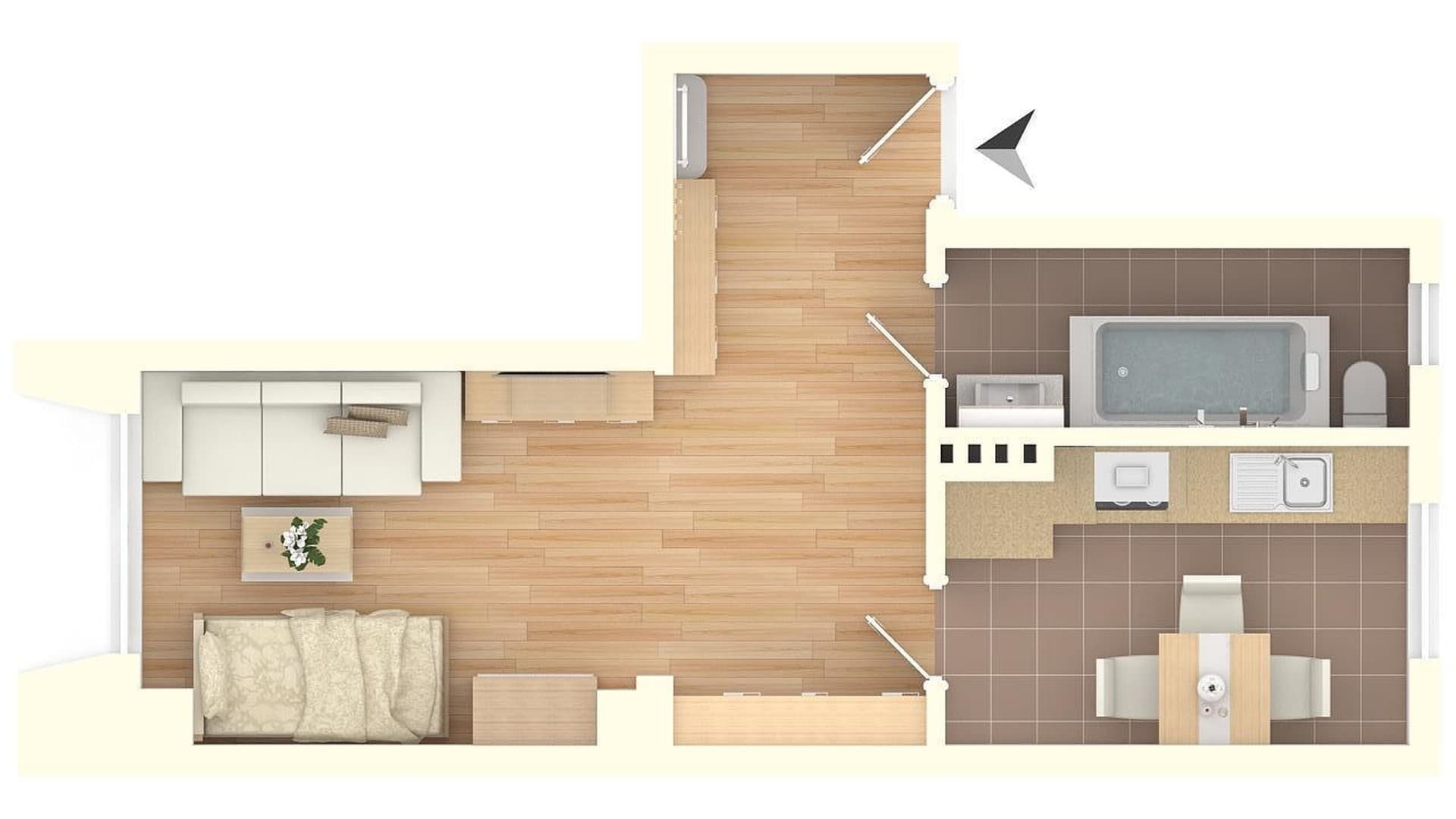 Ruhige, moderne 1- Zimmer Single Wohnung!