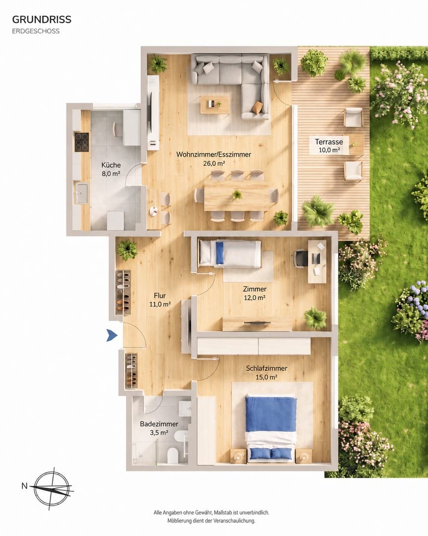 Hochwertig saniert & provisionsfrei: 3-Zimmer-Wohnung mit Südterrasse in München-Solln