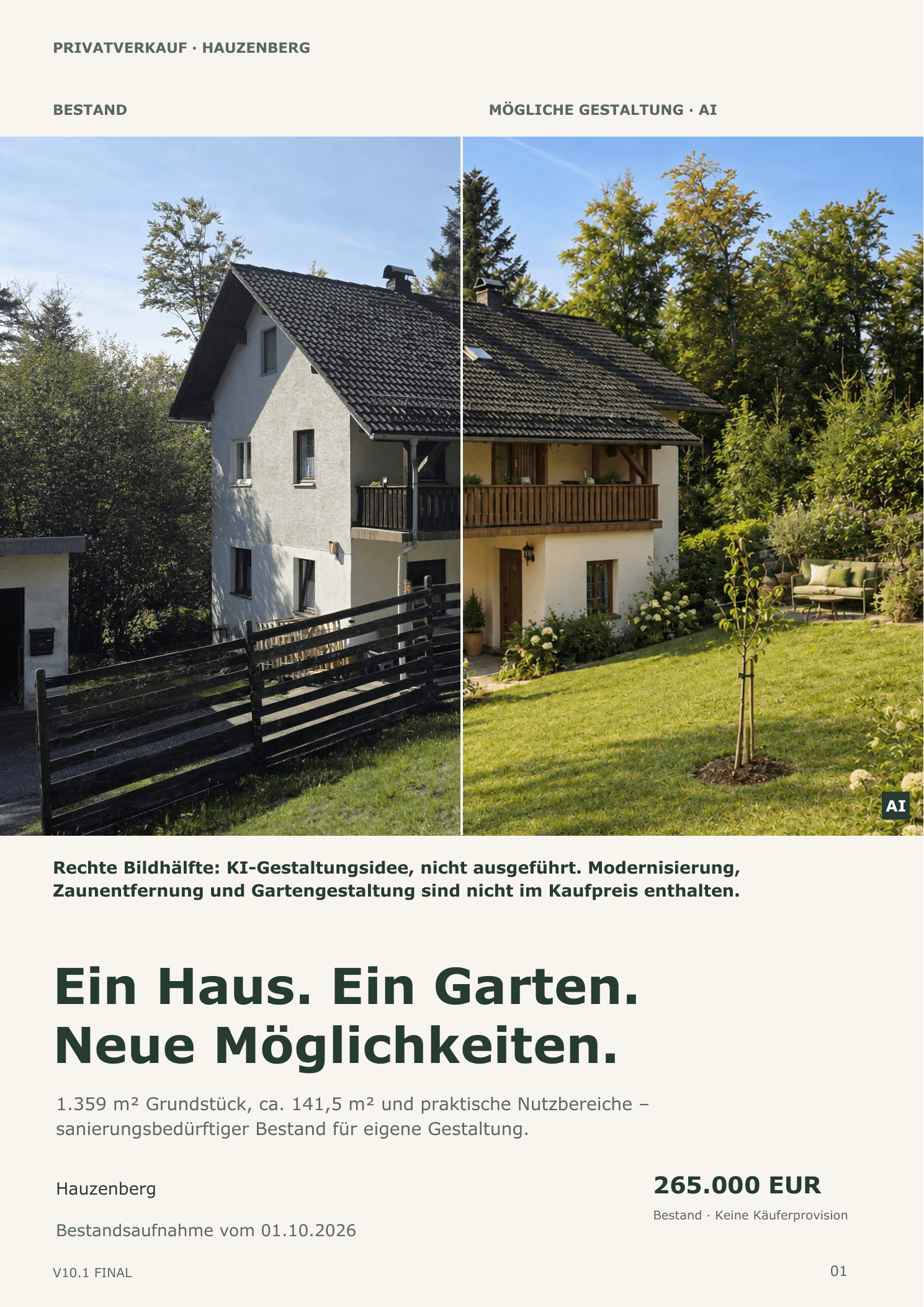 Einfamilienhaus mit großem Garten in Hauzenberg – provisionsfrei