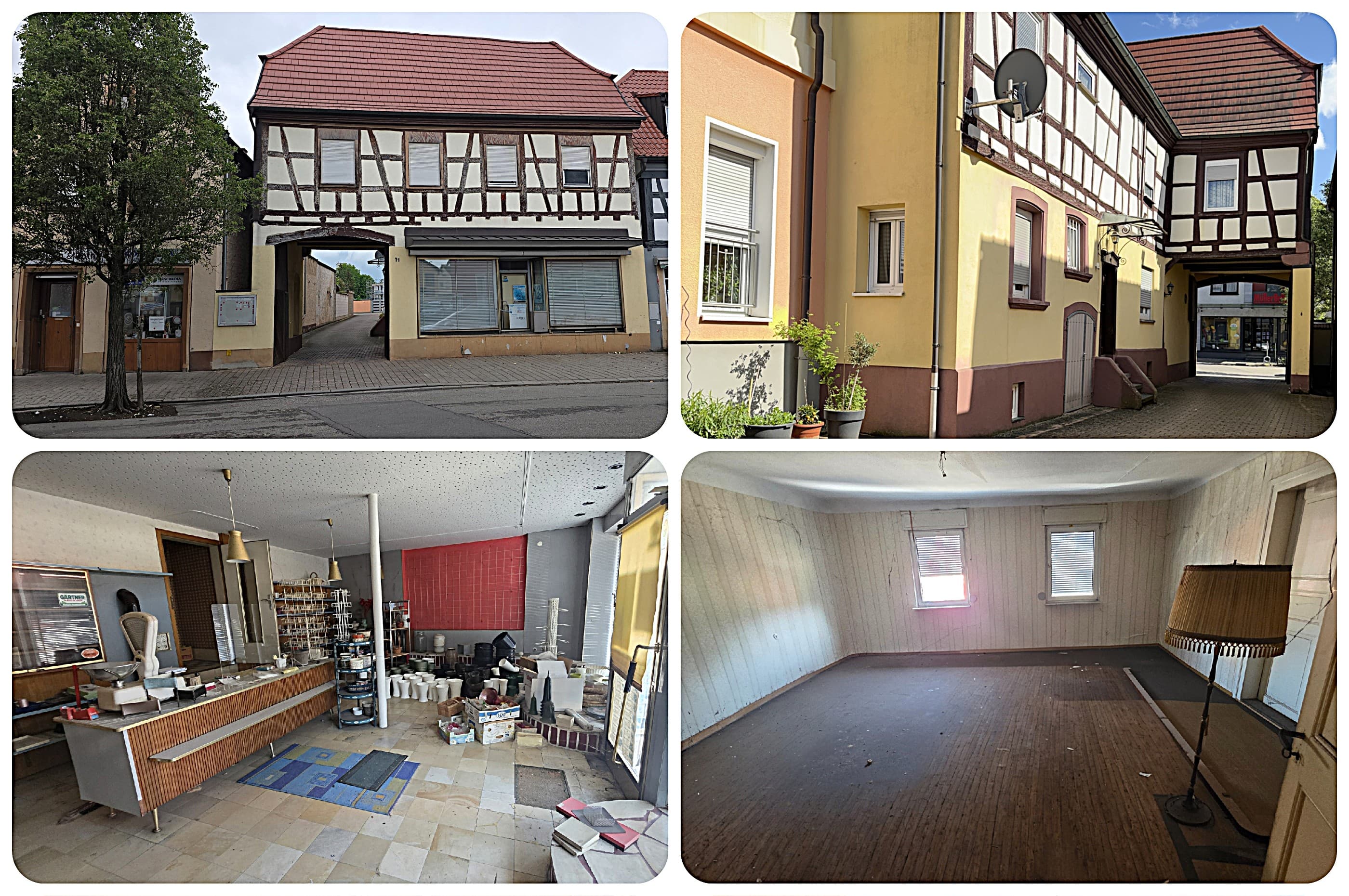 Komplett Sanierungsbedürftiges Fachwerkhaus (außer Dach u. Fenster) mit gutem Raumangebot im Ortszentrum von Rülzheim