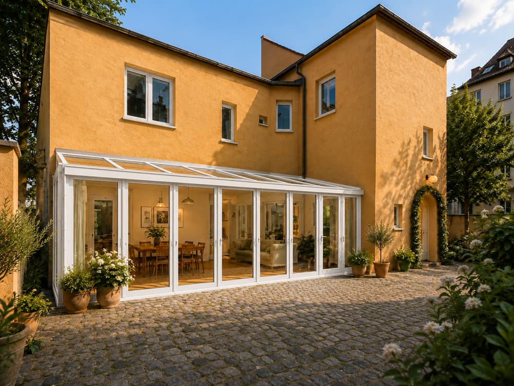 Leben und Arbeiten in Potsdam – Remise mit Wintergarten und Terrasse