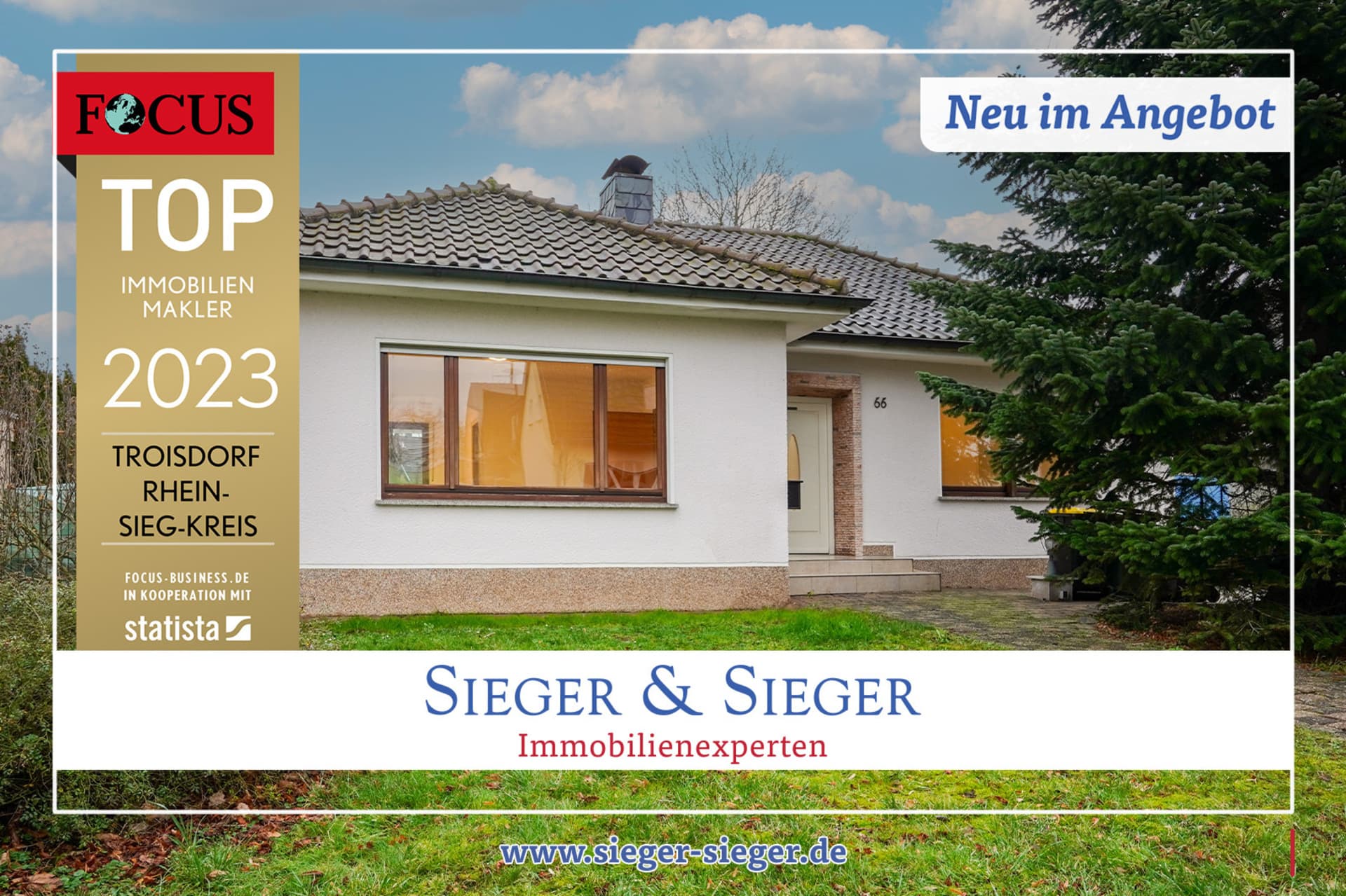 Zur Miete: Gemütlicher und heller Bungalow in ruhiger Lage von Troisdorf-Kriegsdorf! Für zwei Personen geeignet!