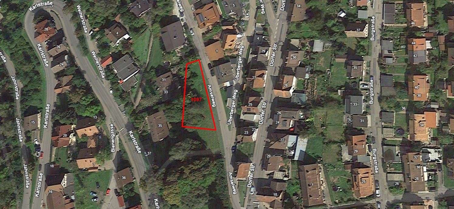 Klasse Hang-Baugrundstück in Aussichtslage für 1-2 FH oder Doppelhaus
