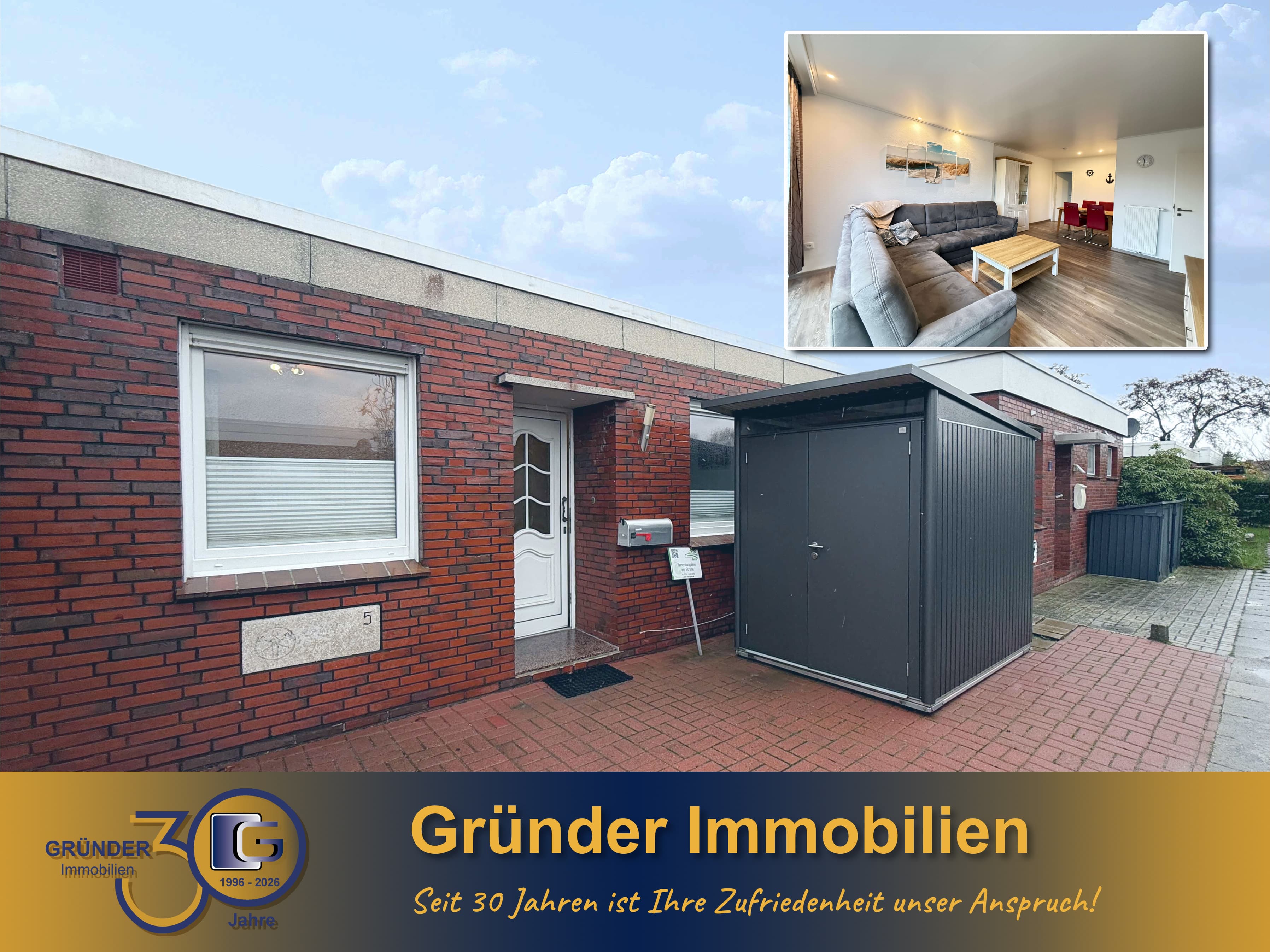 Käufer Provisionsfrei! Nordseeküste zum Greifen nah – charmanter Reihenbungalow in Norddeich!