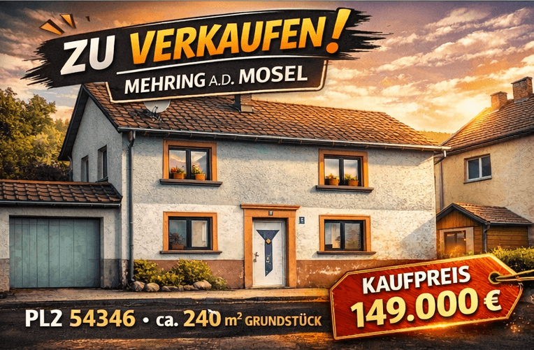 Mehring a.d. Mosel - Handwerker aufgepasst - zentral gelegenes Doppelhaus/Reiheneckhaus mit Ausbaupotential