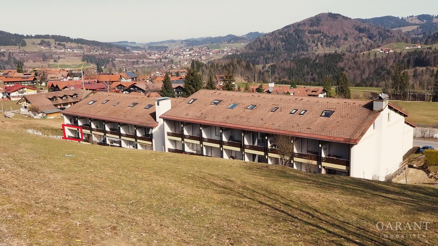 Möbliertes 1 Zimmer-Appartement mit großem Westbalkon und Wellnessbereich in Oberstaufen/Steibis