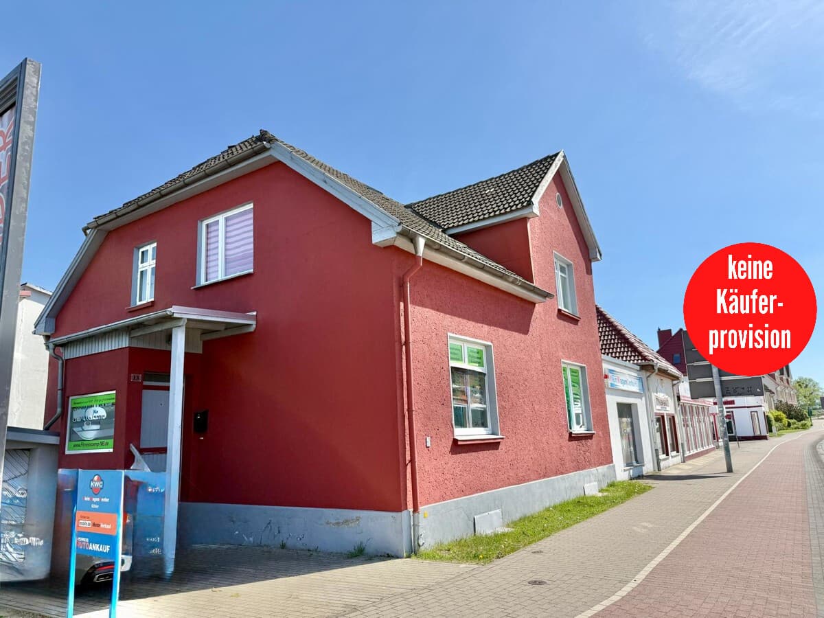 HORN IMMOBILIEN++ Neubrandenburg, Wohn- und Geschäftshaus in guter Lage, mit Keller und Stellplatz