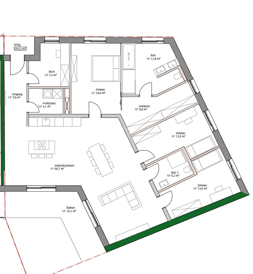 Großzügige helle altersgerechte Wohnung im KFW 40 Energiesparhaus Nähe Fußgängerzone