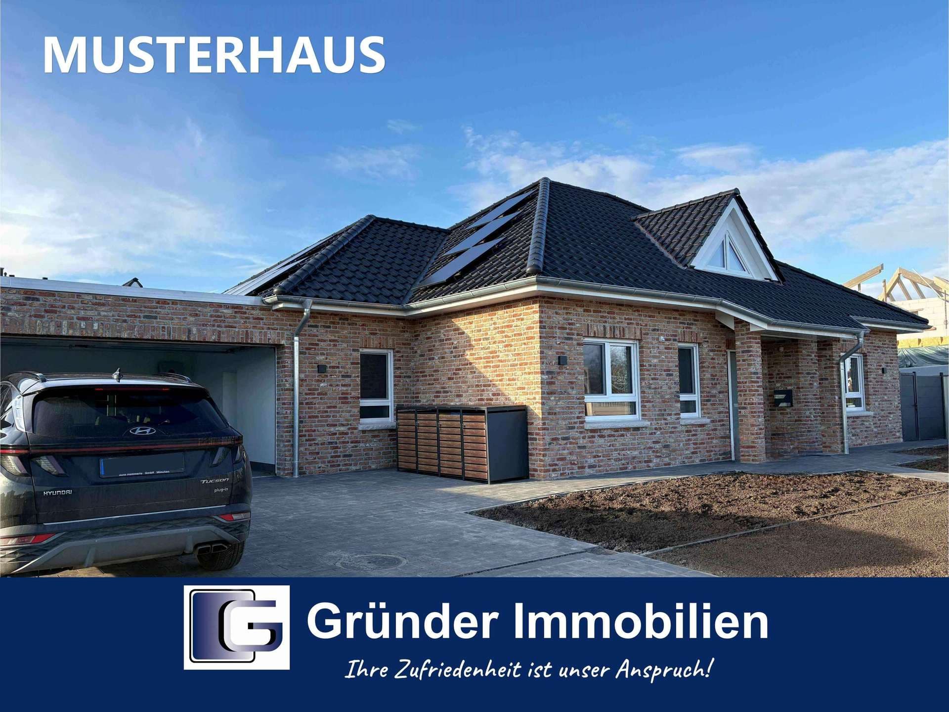 Zukunftssicher wohnen – klimafreundlicher moderner Neubau-Walmdachbungalow