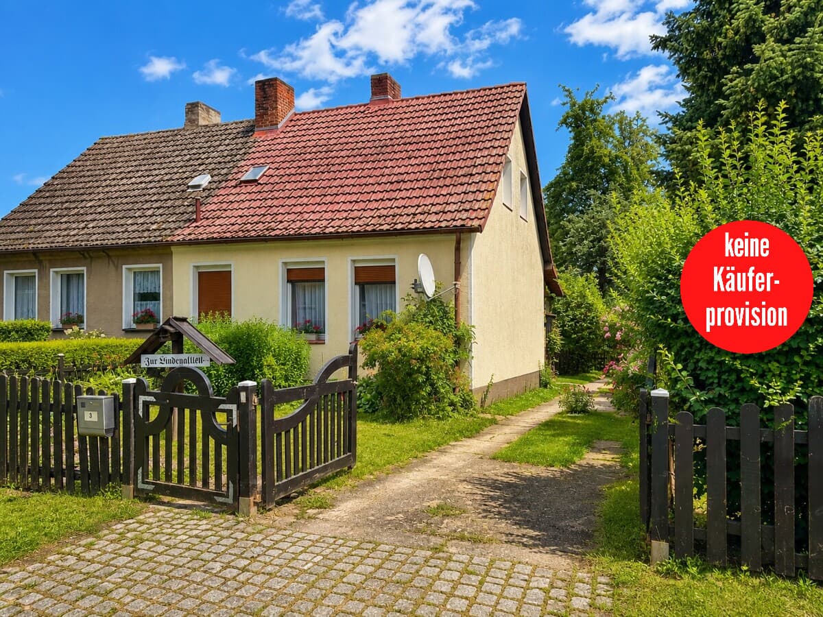 HORN IMMOBILIEN ++ Doppelhaushälfte im idyllischen Staffelde bei Gartz (Oder)