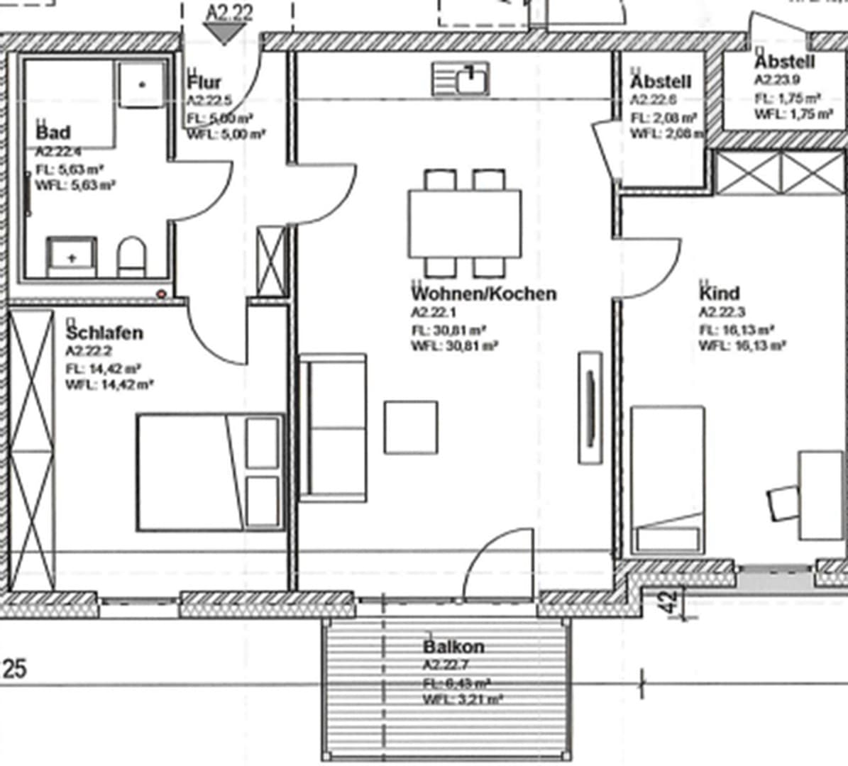 Erstbezug: Moderne Staffelgeschosswohnung mit Balkon sowie energieeffizientem Wohnkomfort