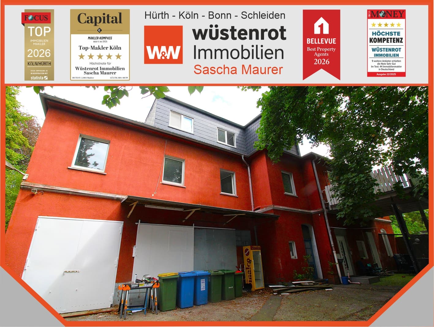 Handwerker aufgepasst! Wohn- Geschäftshaus mit drei Einheiten plus Lager und Garage. Top Grundstück!
