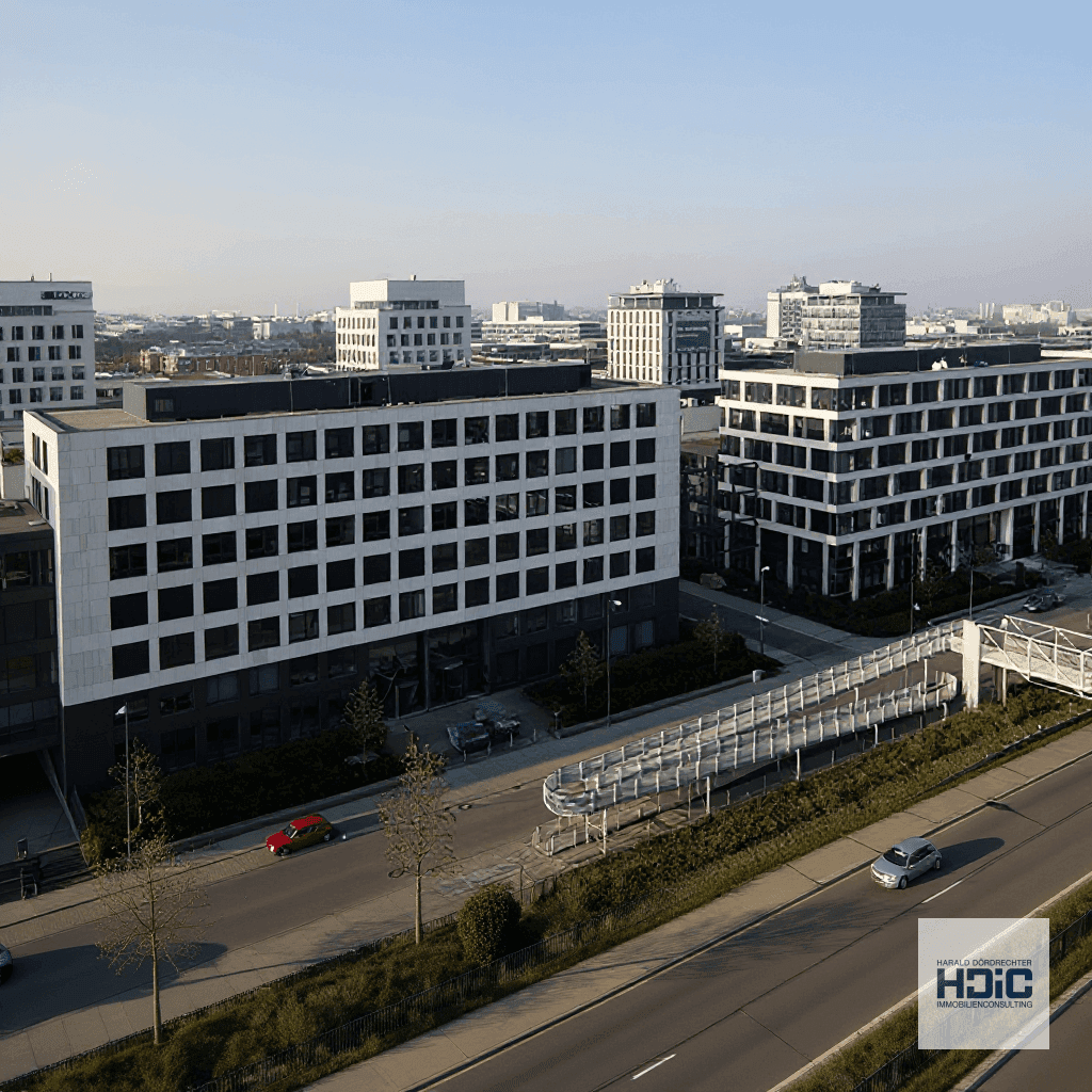 Grüner Innenhof als ruhige Oase im Arbeitsalltag
