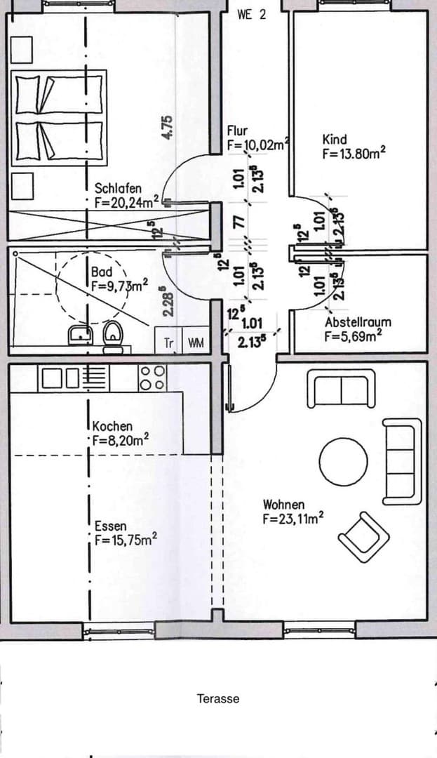 Schöne 3-Zimmer-Erdgeschosswohnung mit Terrasse und EBK – ca. 110 m² neuwertig