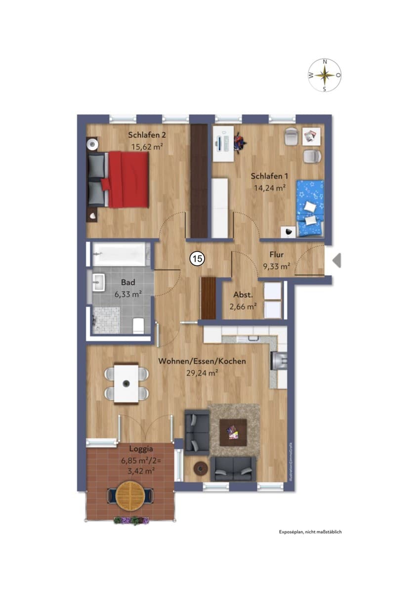 Gemütliche 3-Zimmer-Wohnung