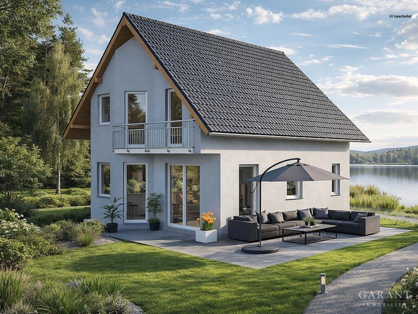 Energieeffizienter Neubau in Taucha, Einfamilienhaus mit Wärmepumpe, Balkon, 3-fach-Verglasung & A+