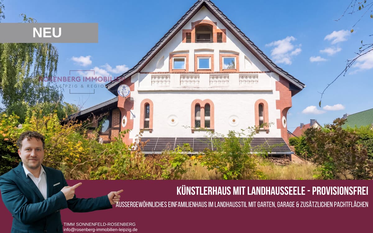 *Provisionsfrei für Käufer*
Landhaus mit Charakter, Garten, Garage & Pachtfläche in Borna-Eula