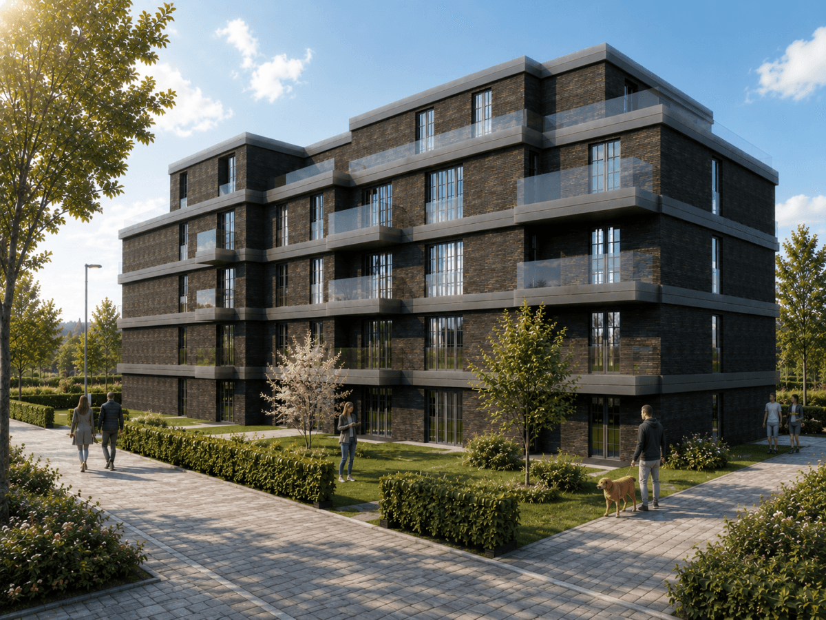 Helle Penthousewohnung mit große Dachterrasse im KFW 40 QNG Energiesparhaus