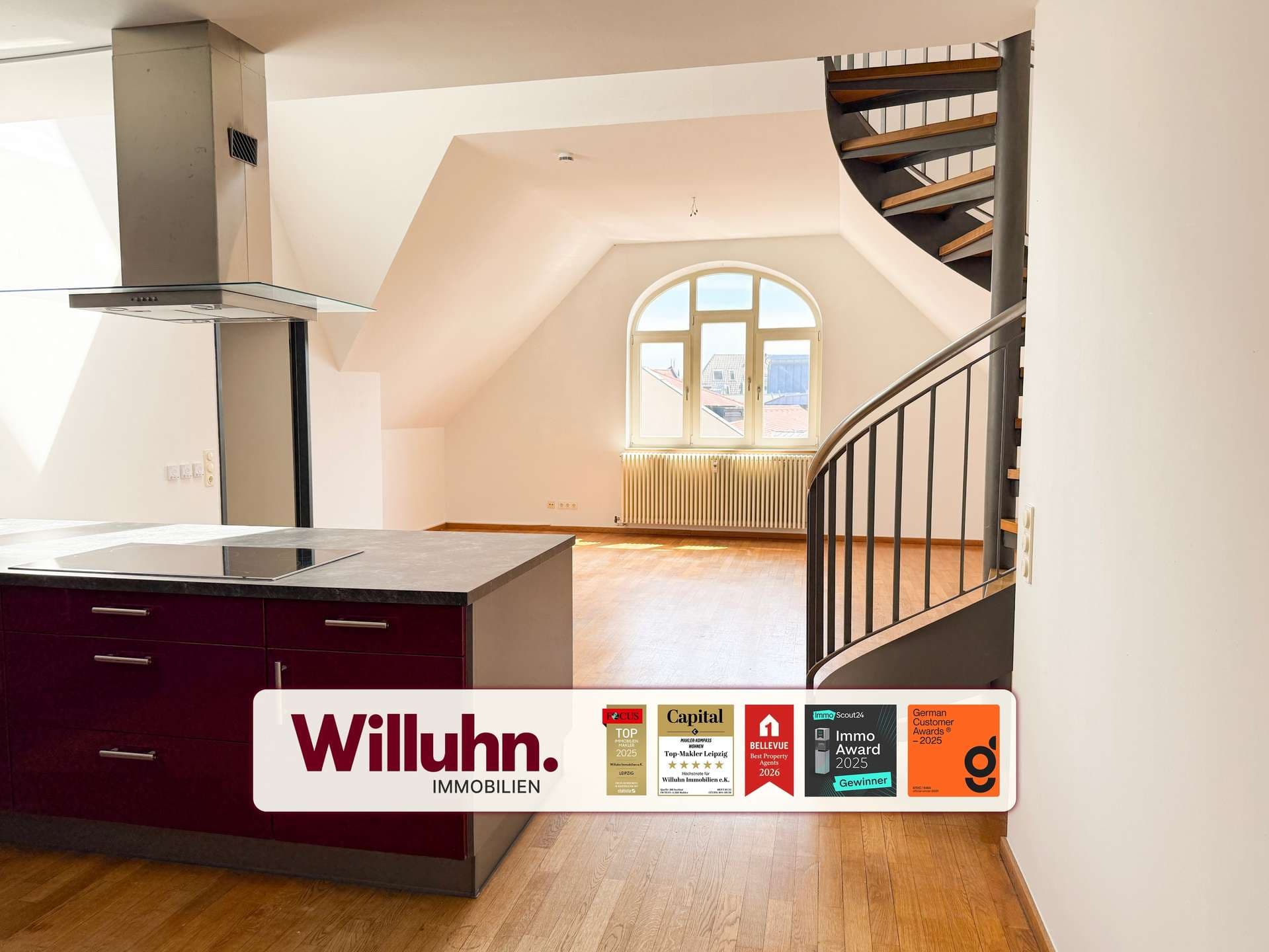 **Großzügige 150 m² Maisonette-Wohnung im Lipsia-Haus – EBK | Dachterrasse | Bad en Suite**