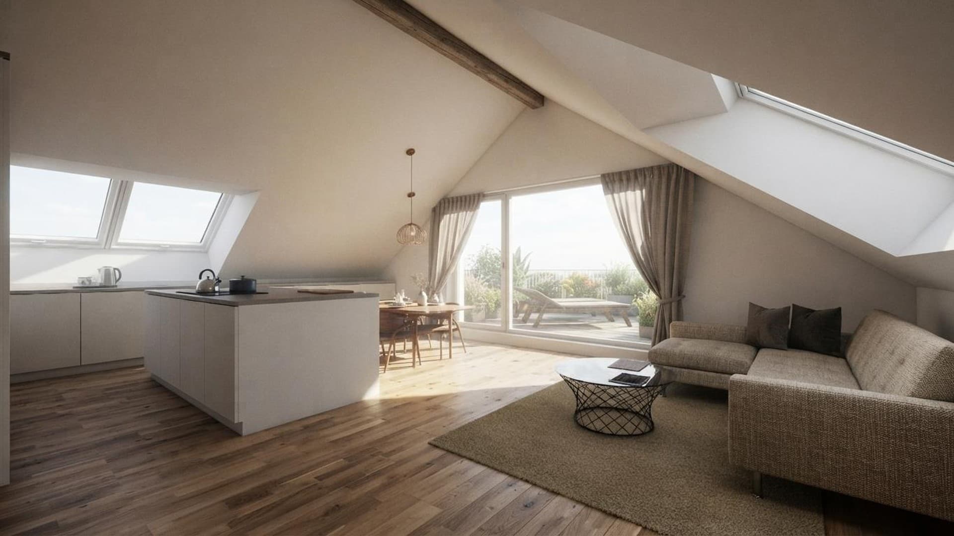 Dachgeschosswohnung mit traumhafter Dachterrasse und 2 Außenstellplätze