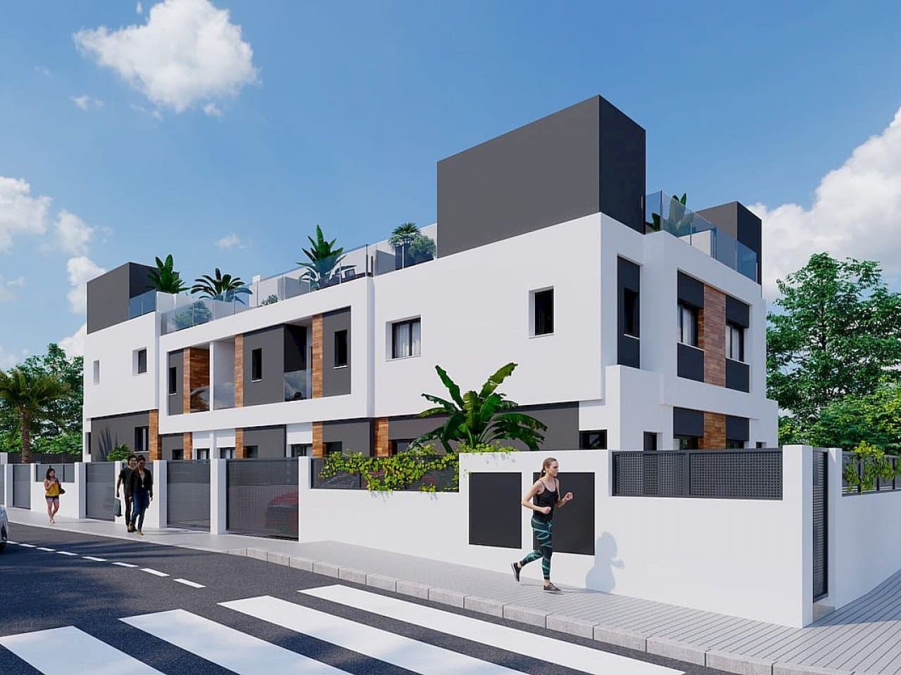 Neubau-Residenz mit modernen Reihenhäusern in einer der bekanntesten Städte